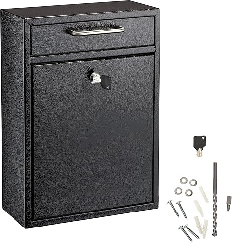 Miniatura 54 de AdirOffice contenedor con traba - Buzón de correo montado en pared., negro, 631-05-BLK