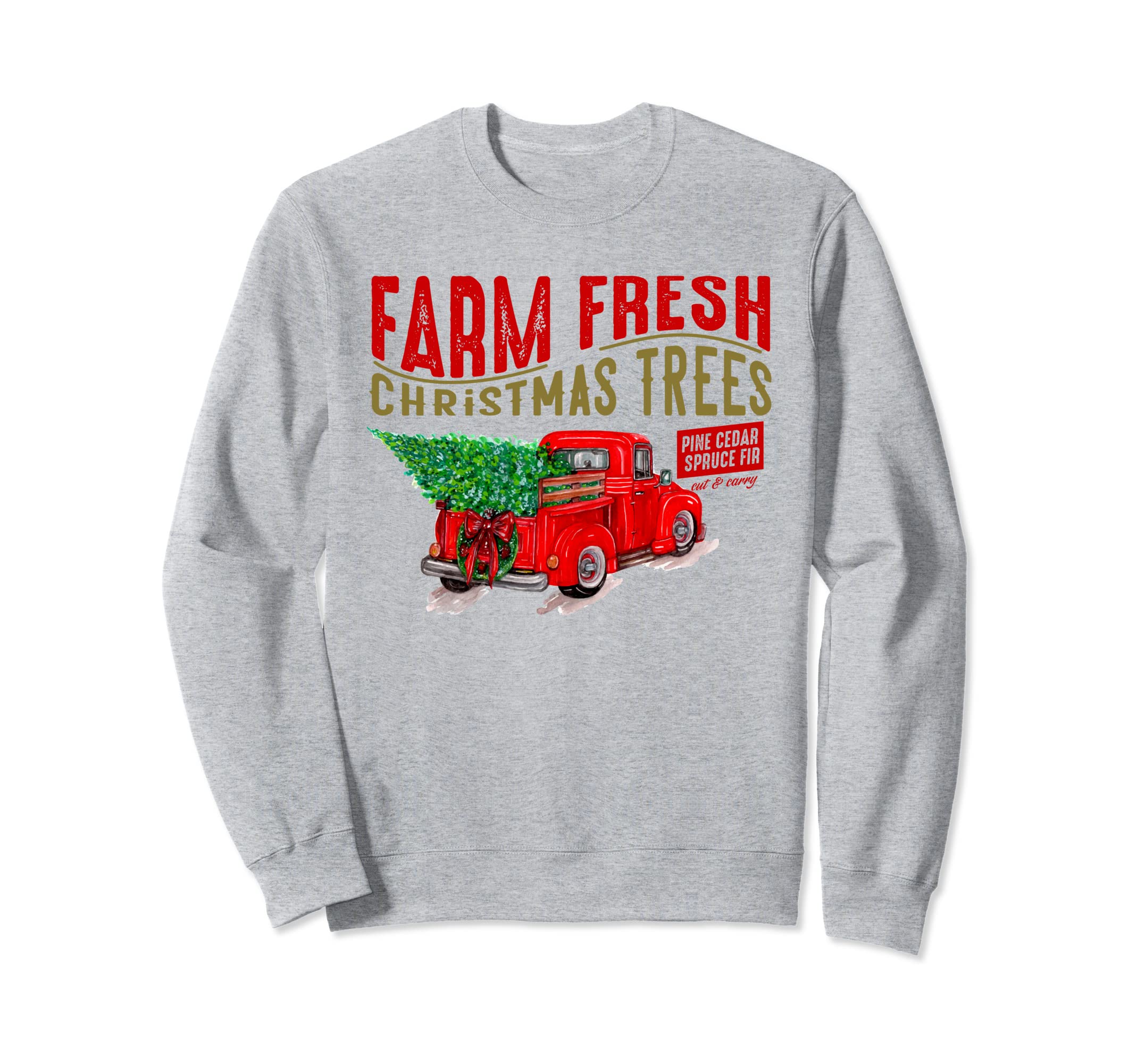 mlXg Farm Fresh Est 1980 Christmas Tree Merry Xmas Truck Sweatshirt