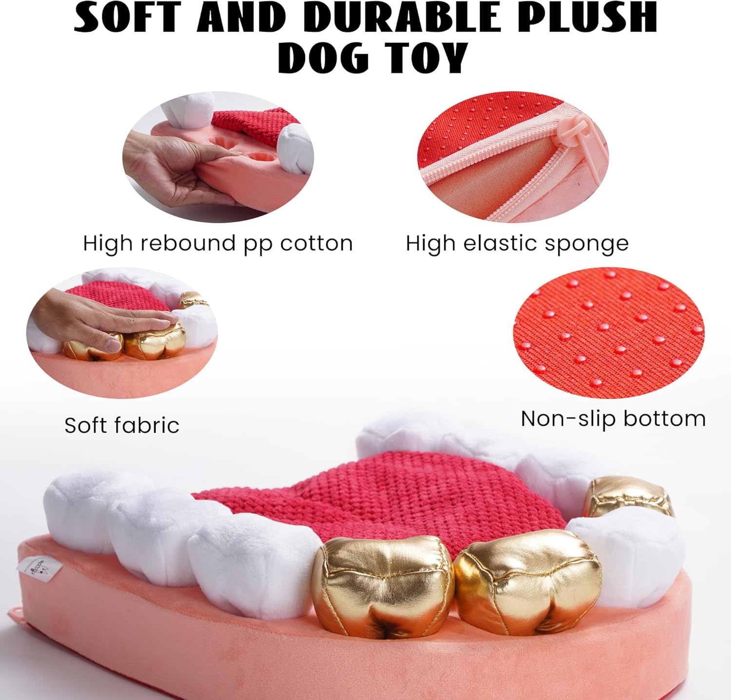 Nocciola Interactive Teeth Dog Toys – Enrichment Puzzle Funny Dog Toy for Small to Large Dogs, Non-Slip Hide and Seek Dog Toys to Keep Dogs Busy