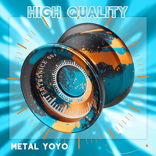 Miniatura 4 de FETESNICE Yoyo Yoyo Yoyo profesional para niños, Yoyo de metal que no respondesensible de doble propósito, truco con bolsa, herramienta de