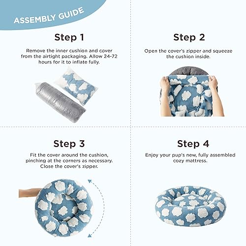 Miniatura 4 de Lesure Donut - Cama para perros pequeños, camas redondas para gatos de interior, camas relajantes para mascotas, lindas camas modernas con felpa