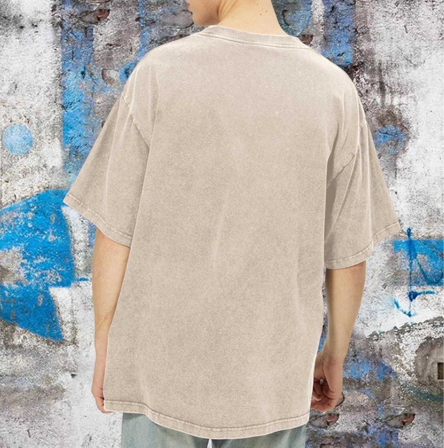 Mens Oversized Graphic Tees Streetwear Baggy Shirts Y2k Vintage Acid Wash Cotton Tshirt Harajuku Grunge Shirt Men - Image 5