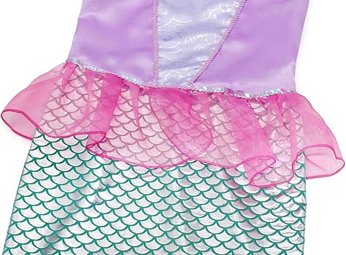 Miniatura 6 de AmzBarley Trajes de sirena para niñas, disfraz de princesa, fiesta de cumpleaños, Halloween, sirena con accesorios