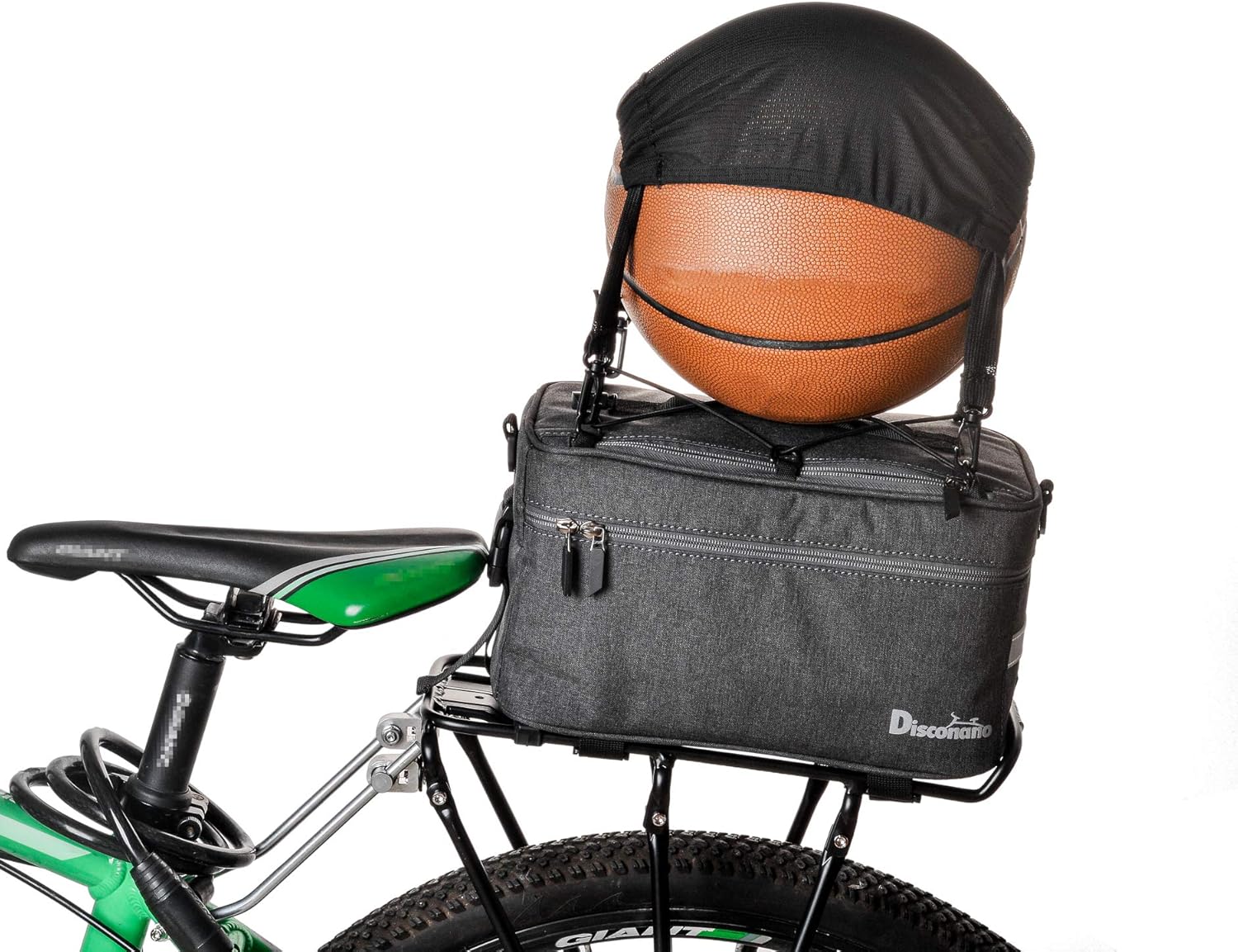 Disconano 8L Multifunctional Bicycle Rear Rack Bag Can Carry Basketball/Football/Helmet, Can Be Used as Hand Bag/Ice Bag/Lunch Bag (Gray) : Sports & Outdoors
