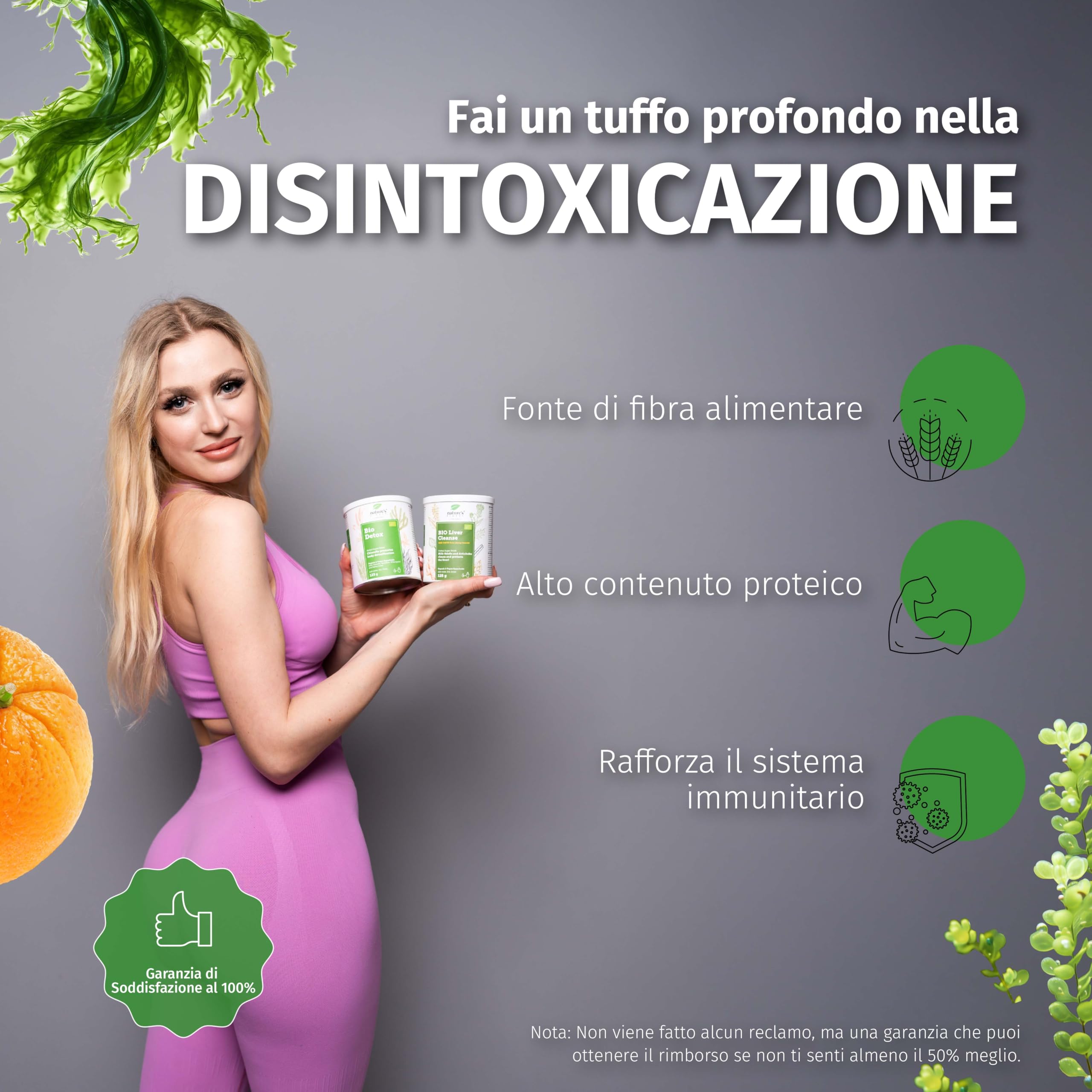 Nature's Finest Fegato Sano 250g per 1 mese - BIO Detox e Liver Cleanse - Mix Superfood Naturale con Cardo Mariano, Estratto di Carciofo, Spirulina, Clorella