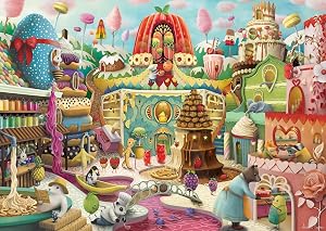 Ravensburger Puzzle 12001195 – Zuckerstraße – 1000 Teile Puzzle für Erwachsene und Kinder ab 14 Jahren