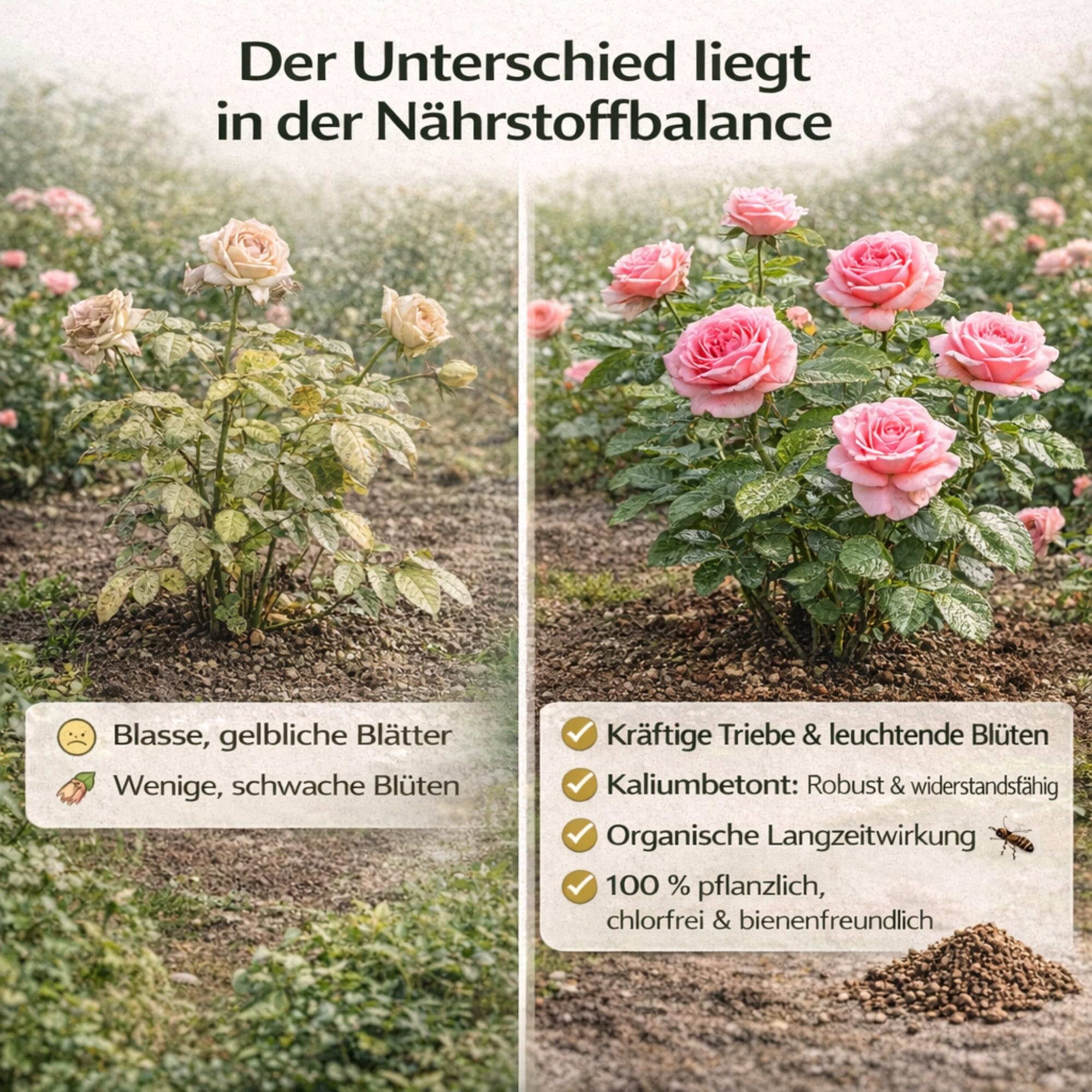 Rodopi Bio Rosendünger 7 Kg – Organischer Langzeitdünger 7-3-8 mit Eisen – 3 Monate Wirkung