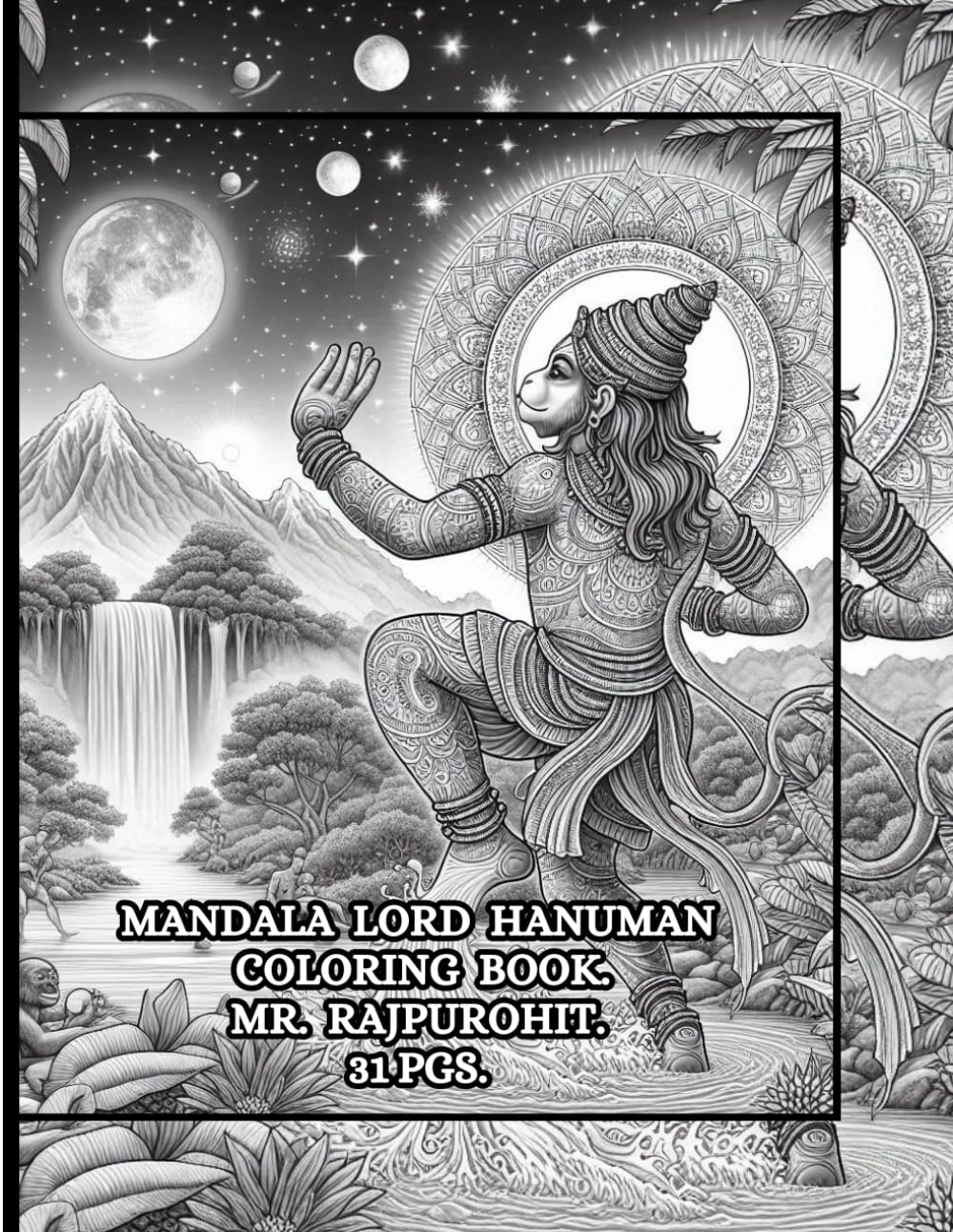 MANDALA LORD HANUMAN COLORING BOOK.