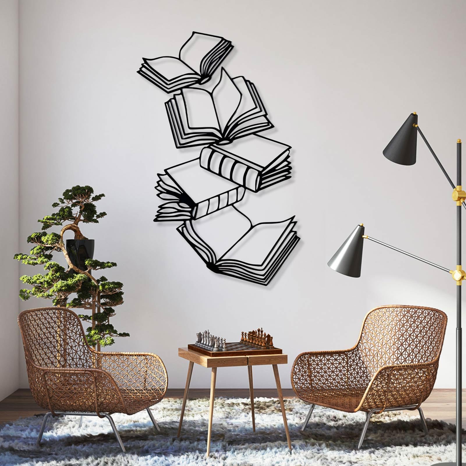 洋書 WALL ELEMENTS ART WALL Amazon.com: Books Metal Wall Art, Metal Bookish Wall Decor