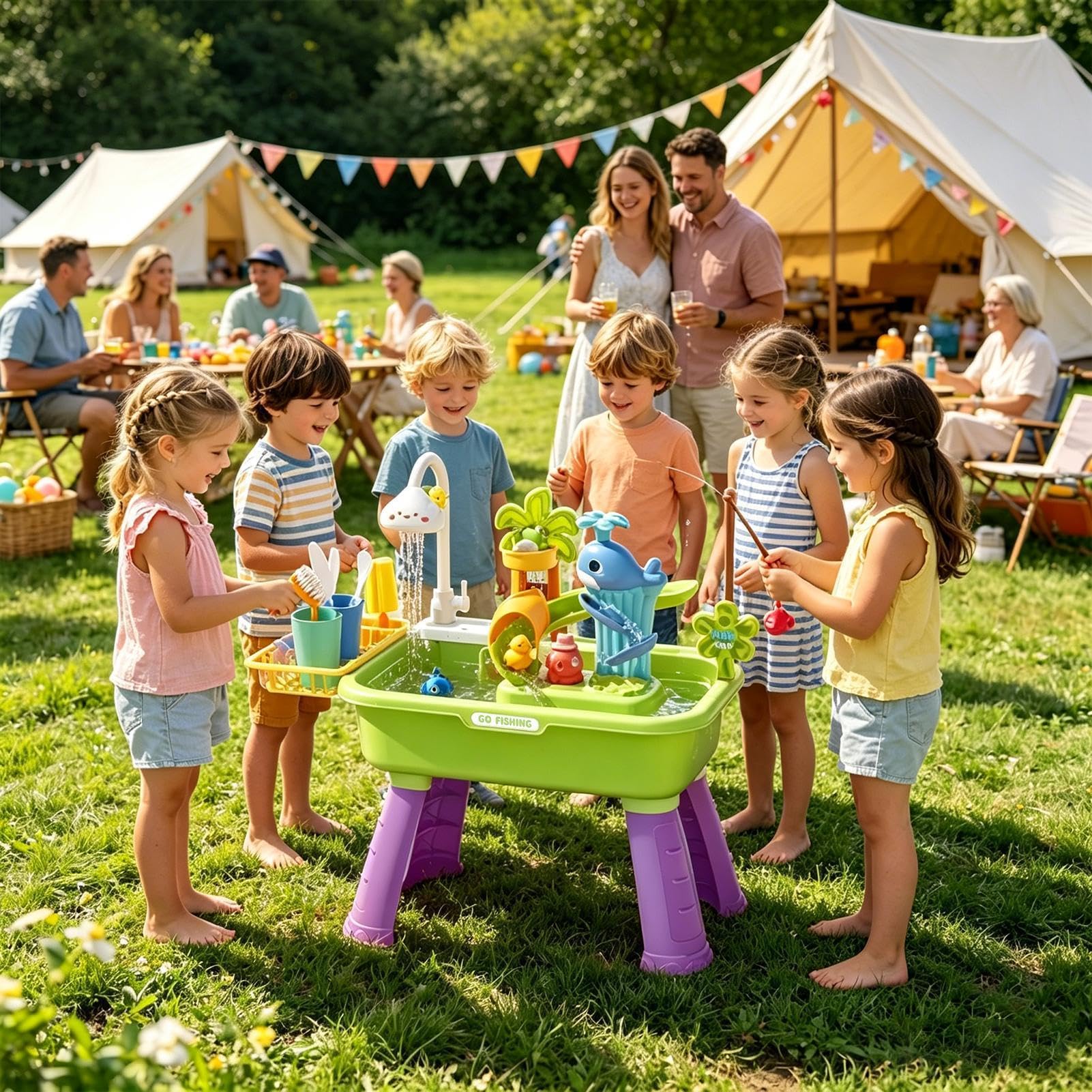 Wassertisch Sommer-Angelspielzeug | Sommer Outdoor Spielzeug für draußen für Vorschulkinder, Garten, Terrasse, , Camping, Kita, Zuhause, Badezimmer, Spielzimmer