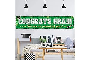 2024 Graduation Banner Green - Grad Banner with Lights