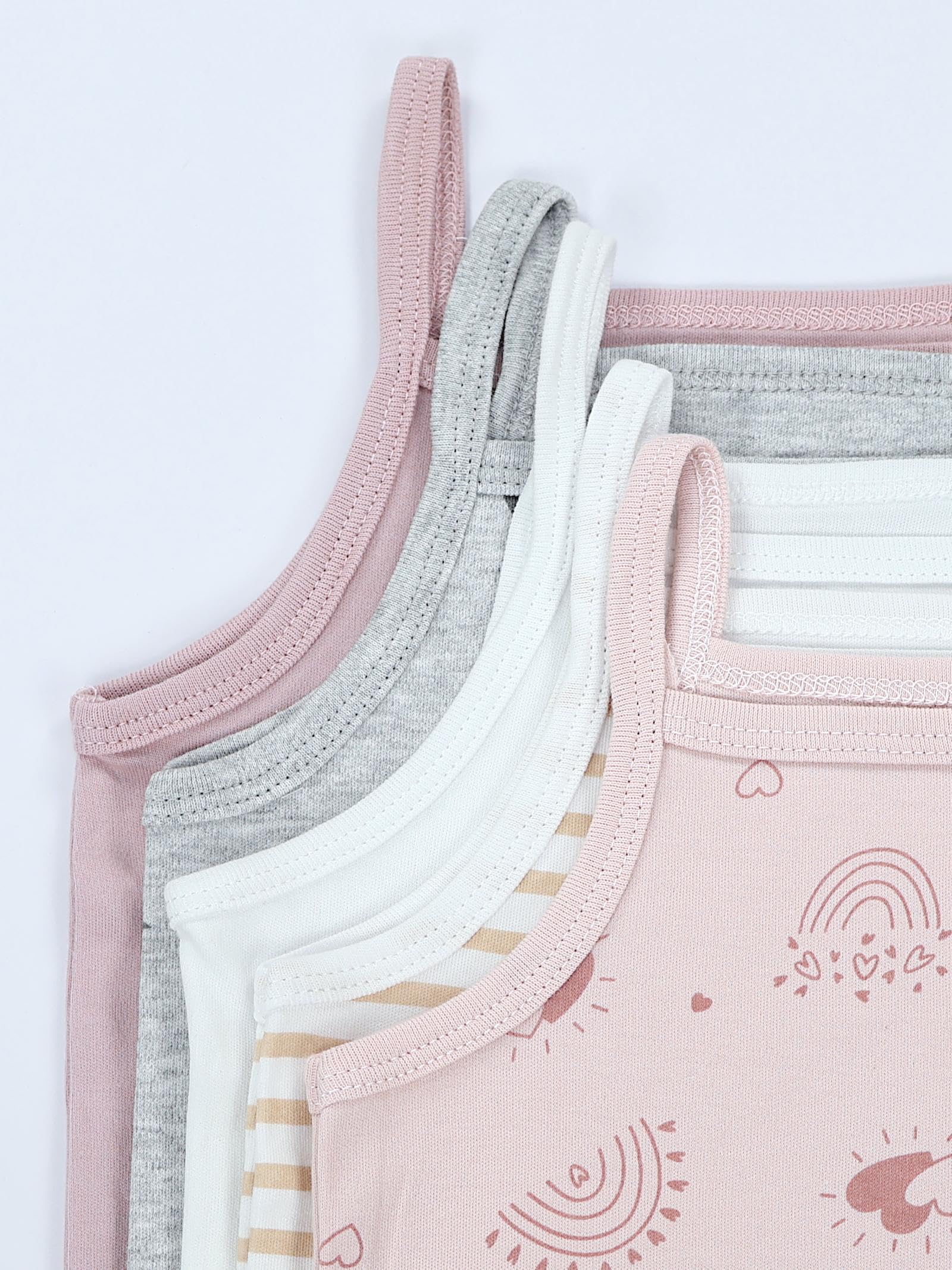 TupTam Body Neonato Bambina 5 Pezzi – Body Neonato in Cotone con Spalline, Perfetto per l’Estate