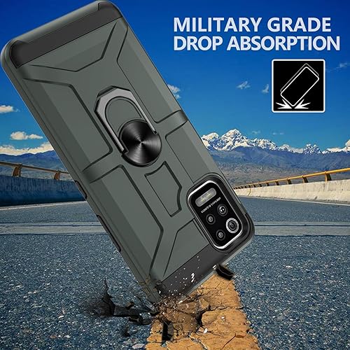 Miniatura 2 de Funda para LG K52LG Q52LG K42LG K62, LG K62  K62 Plus con 3 protectores de pantalla de vidrio templado, soporte de anillo integrado y soporte