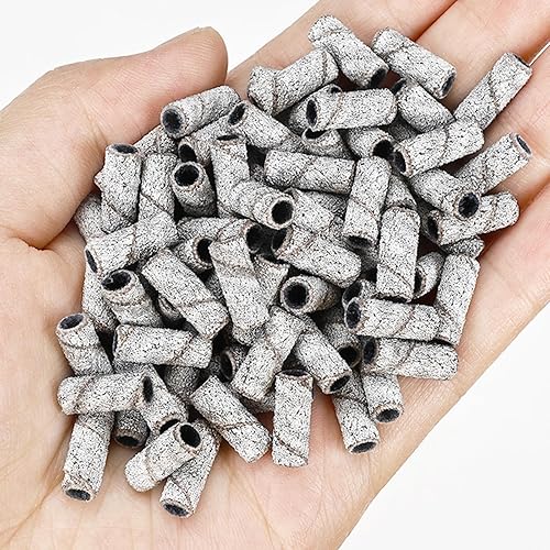 Miniatura 3 de 50 bandas de lijado para arte de uñas, cabezales de pulido profesional y duradero, suministros esenciales para pulidores de uñas de 0.122 in,