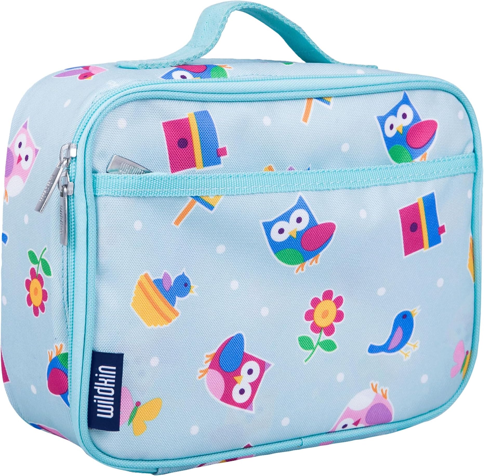 Wildkin Lunch Box, Insulated, Moisture Resistant, and Easy to Clean with Helpful Extras for Quick and Simple Organization, Ages 3+, Perfect for Kids or On-The-Go Parents, Olive Kids Design - Birdie