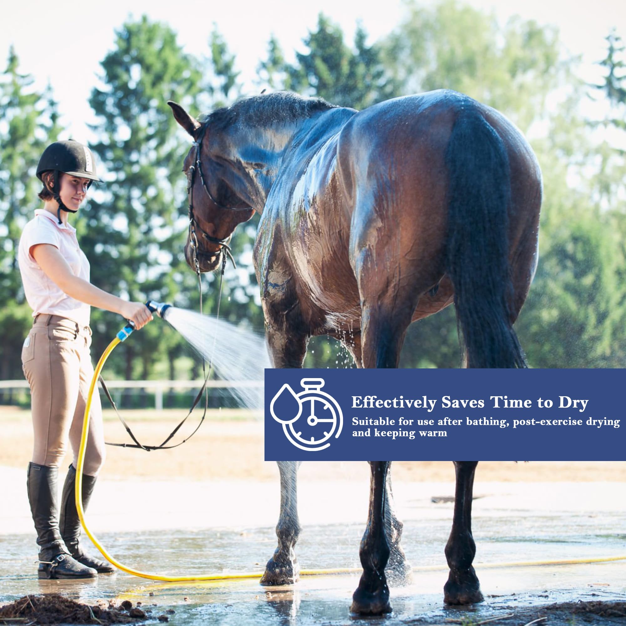 Tapis isotherme en polaire pour chevaux – Tapis anti-transpiration respirant avec col réglable – Tapis léger en polaire thermique pour post-exercice, voyage et spectacle – Bleu clair – 1,8 m