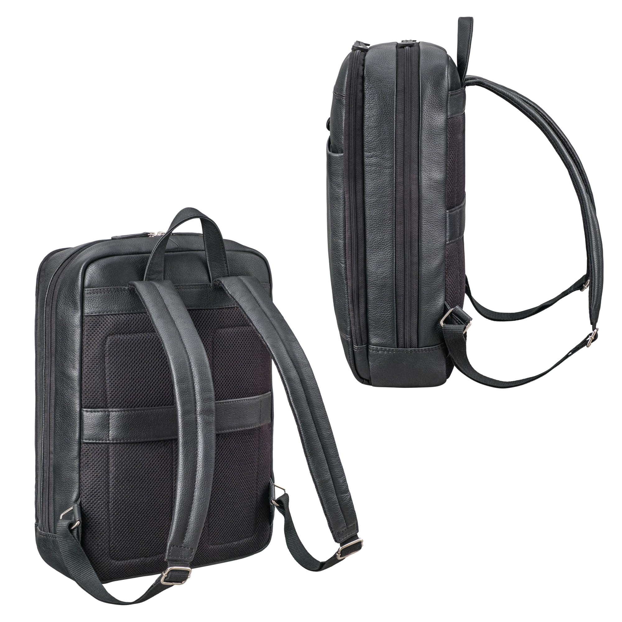 STILORD Leo Sac à Dos à Main avec Ventilation Dorsale Sac à Dos en Cuir pour Ordinateur Portable 15,6 Pouces Sacs à Dos de Jour Couleur:Noir