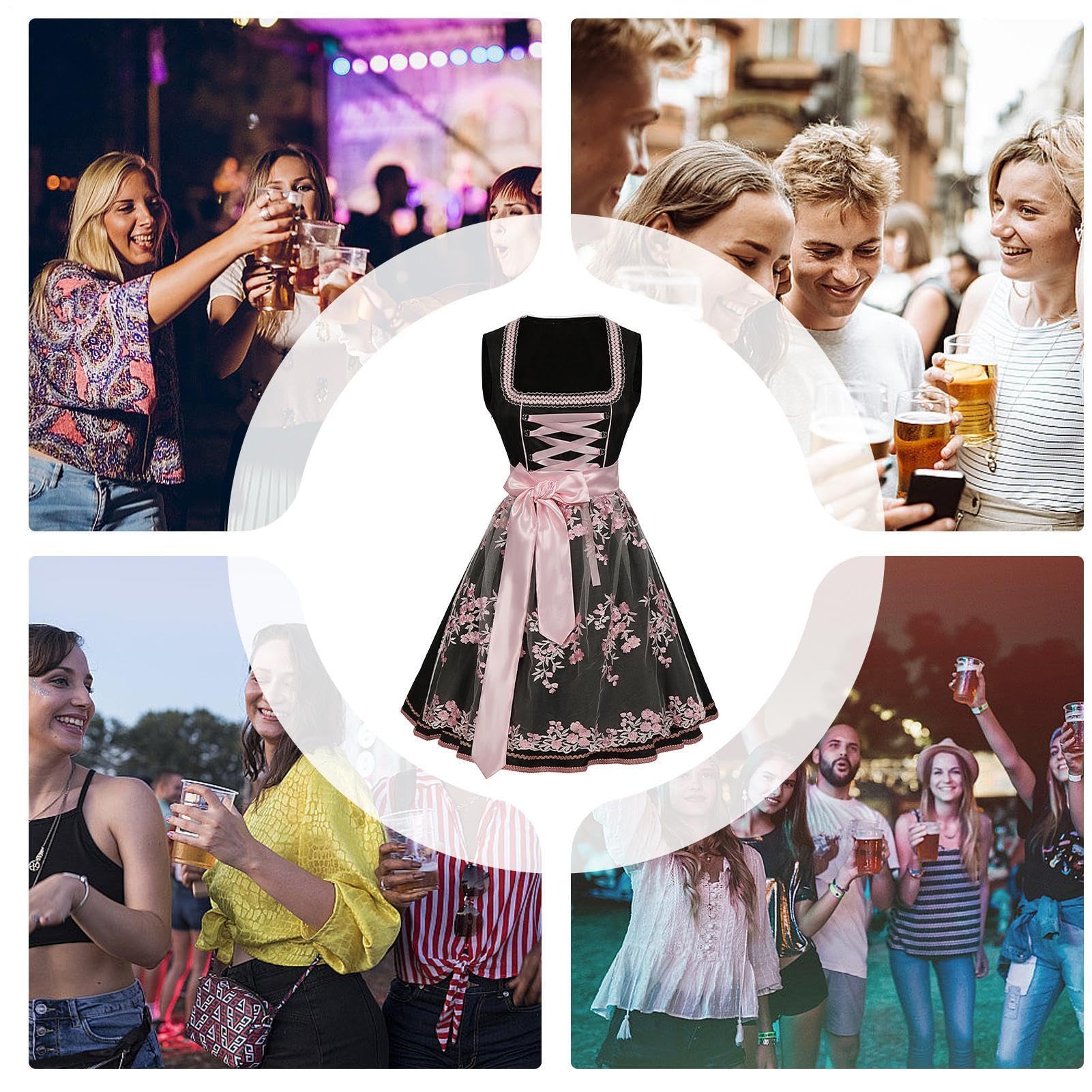 Disfraz de Oktoberfest para mujer, transpirable, elegante, vestido de