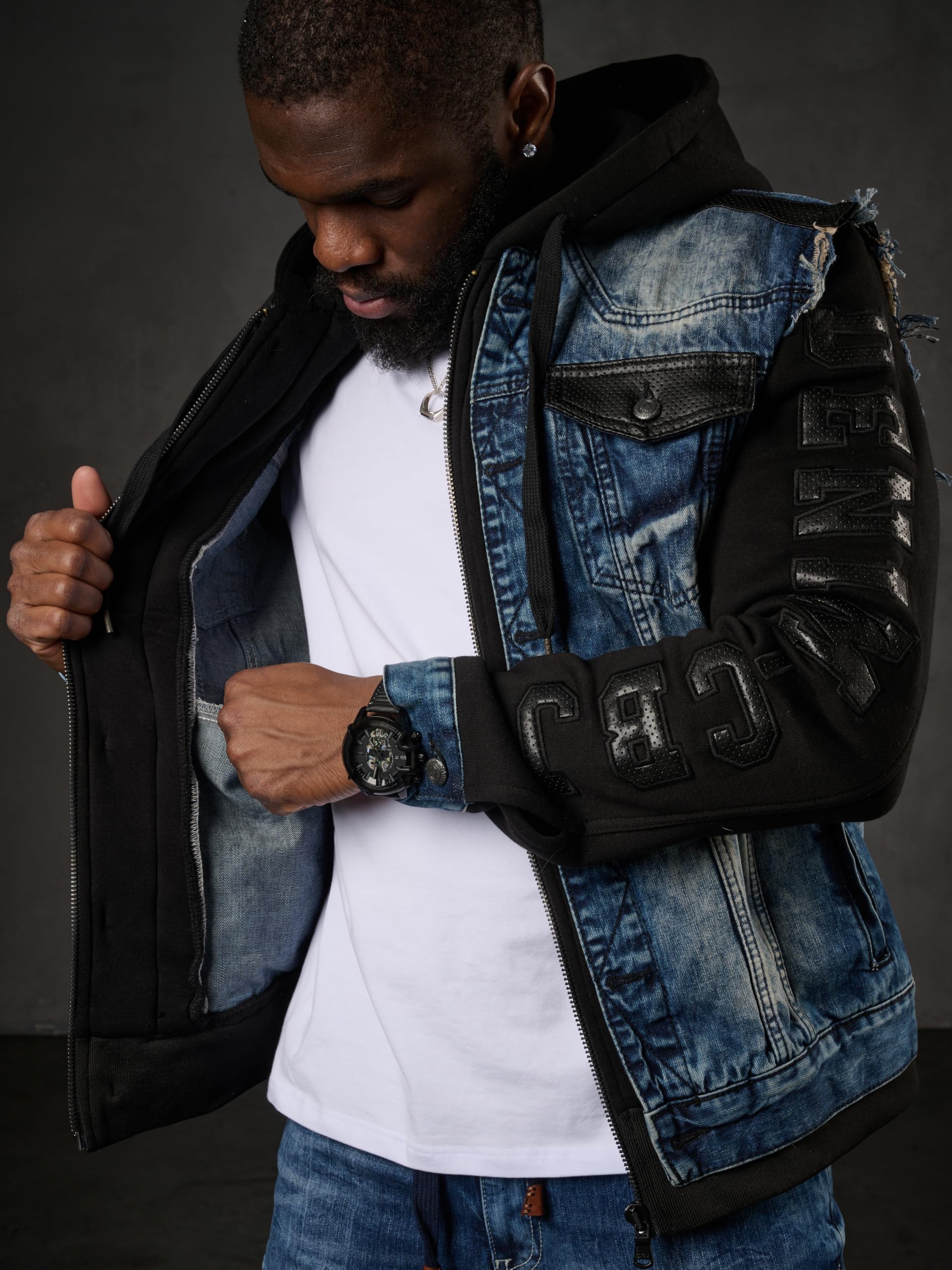 Cipo & Baxx Herren Jacke – Kapuzenjacke für Übergangszeit & Freizeit | Casual Streetwear