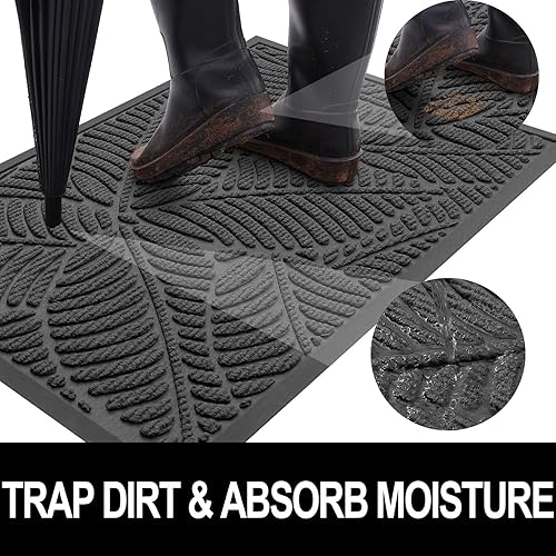 Miniatura 9 de Colorxy Tapete impermeable, resistente de goma natural para interiores, tapete antideslizante de perfil bajo para interiores y exteriores,