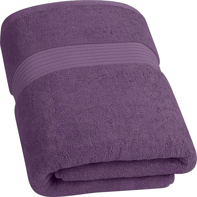 Utopia Towels Luxury Extra Large Bath Towel - 100% Combed Ring-Spun Cotton, Ultra Soft and Highly Absorbent, Thick Large Bathroom Towels 90 x 180 CM's, Large Bathroom Towel (Plum)