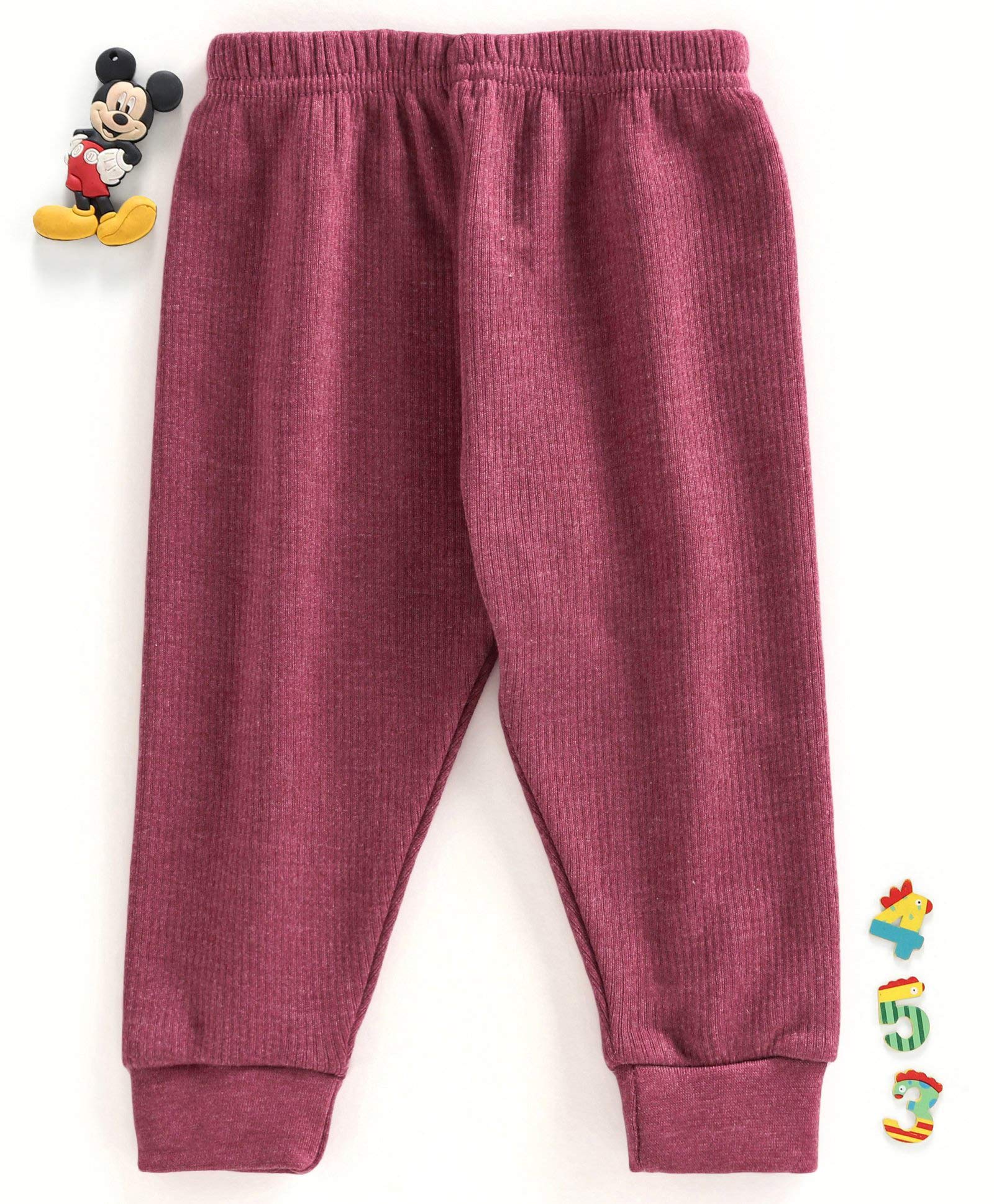CUCUMBER Kids Winter Wear Thermal Pyjama | Lower Body Warmer Bottoms for Boys & Girls | Soft Innerwear for Cold Weather | Elastic Waistband_Maroon Grey Navy 0-3 Month Pack of 3 1