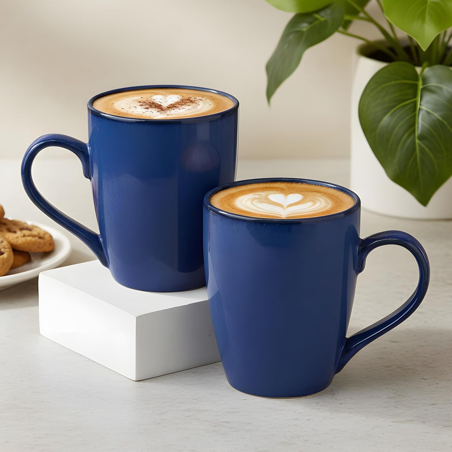 Servo Best Blue 12 Oz Coffee Mugs, Set of 6 Radiant Ceramic Mugs for Office image 3