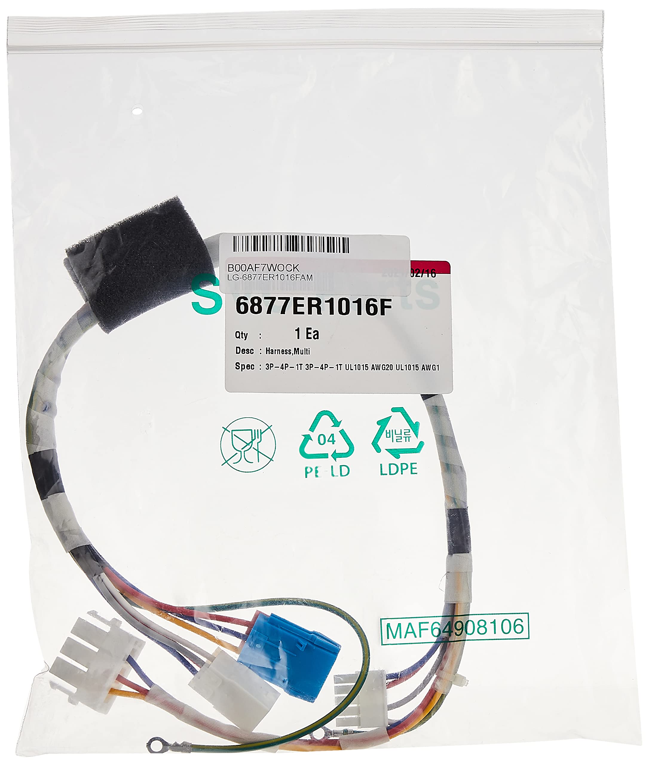 Amazon.com: LG Electronics 6877ER1016F Washing Machine Multi-Wire Motor  Harness : Appliances