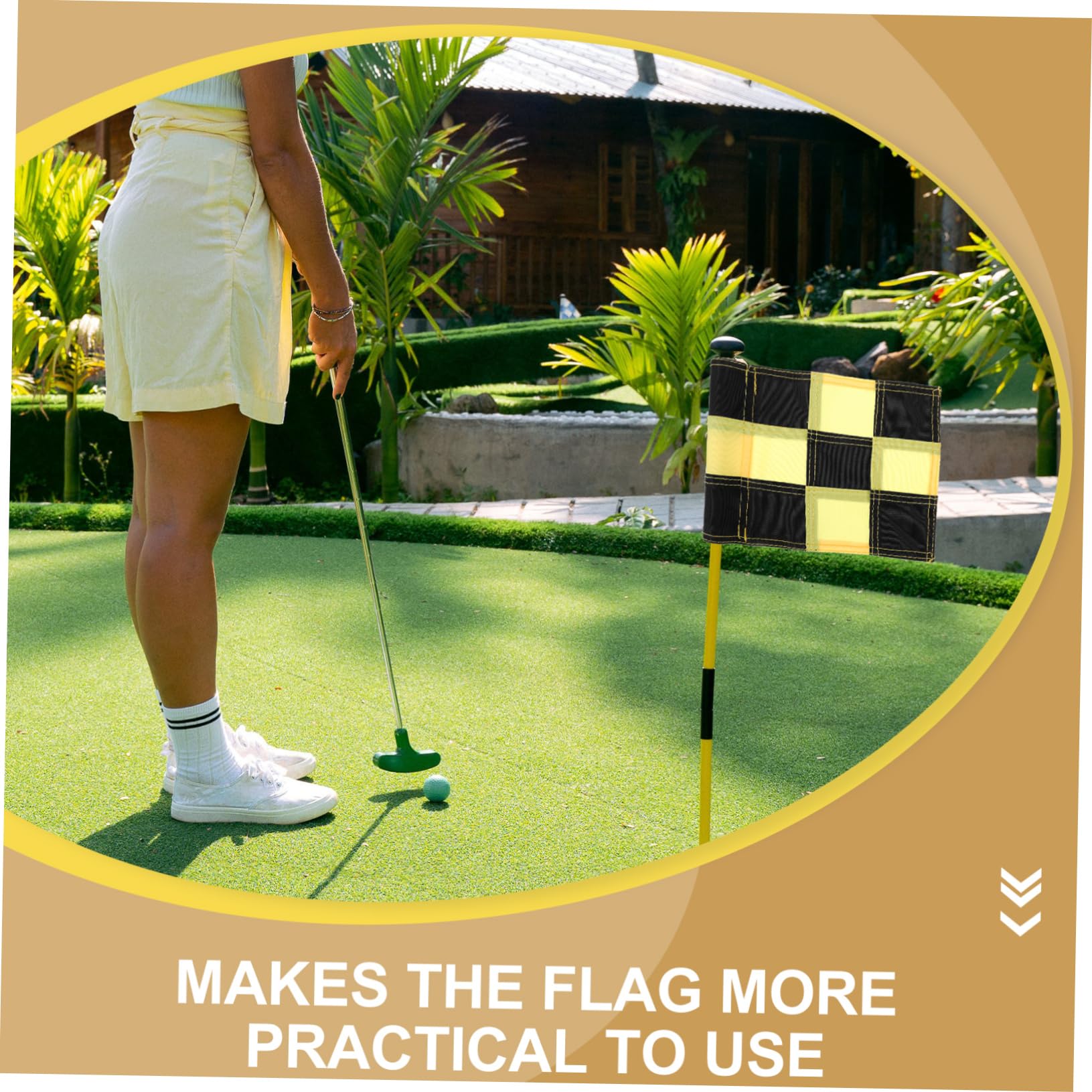 POPETPOP Golf Flags for Yard Golfing Flags Portable Golfs Flag Sun Rain Snow Resistant Checkered Golfing Training Flag Fade Prevention Dye