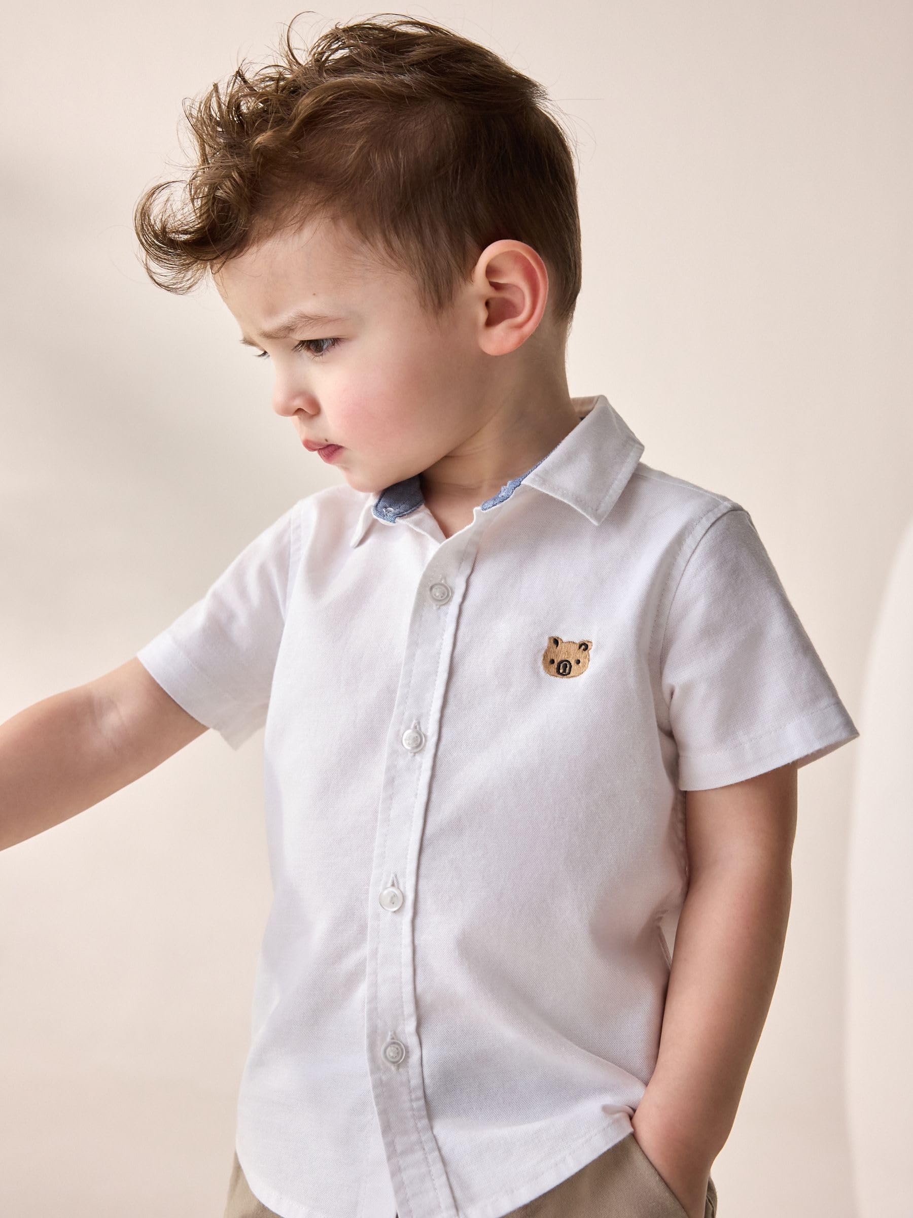 NEXT Jungen Standard Kurzärmeliges Oxford-Hemd 62-122