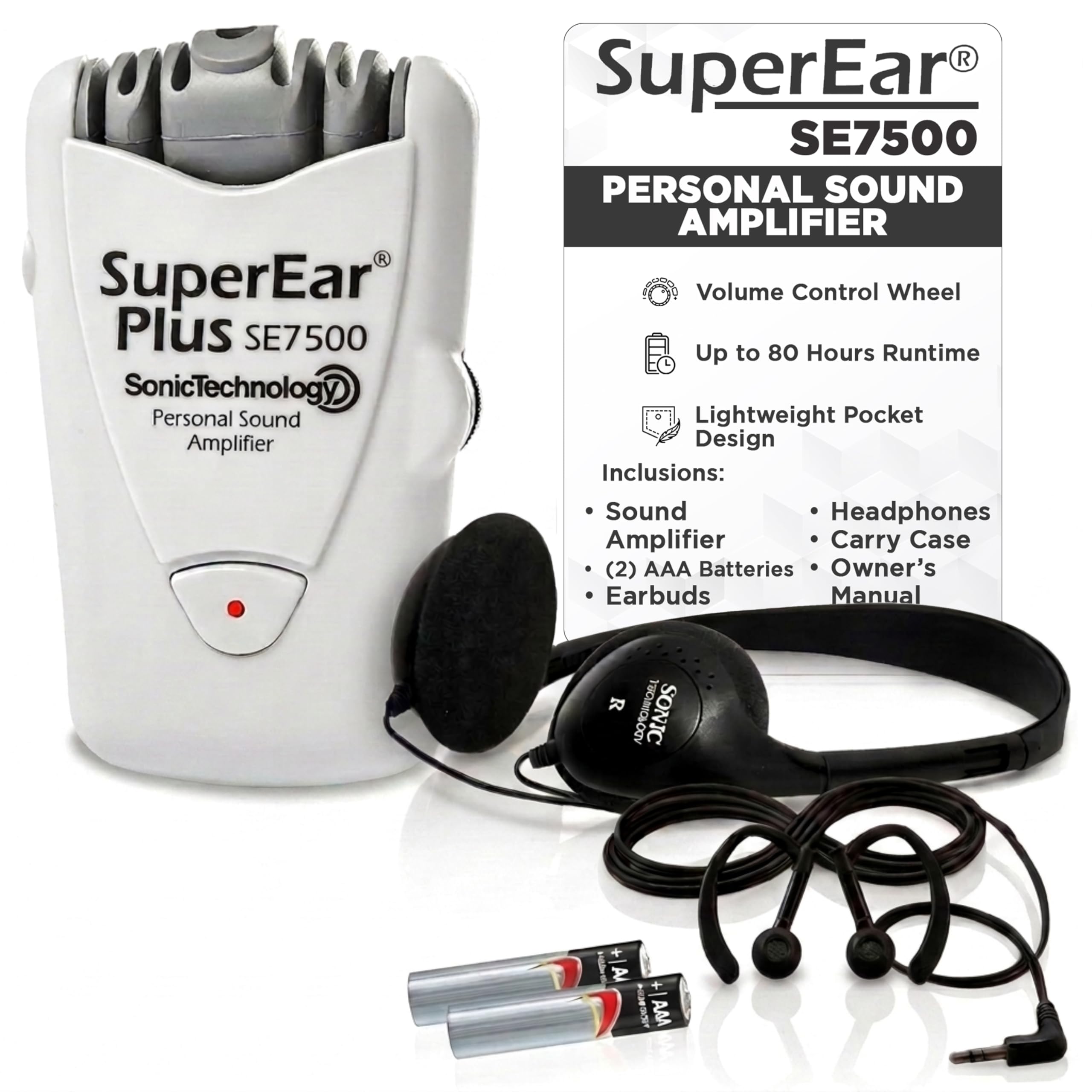The Best Headphone Amplifiers of 2026 Reviewed and Compared SuperEar Model SE7500 for Seniors - Listening Amplifiers for Seniors & Elderly, Super Ear Personal Sound Amplifier, Sound Amplifier Listening Device and Audio Accessories in 50dB Ambient Sounds Increase