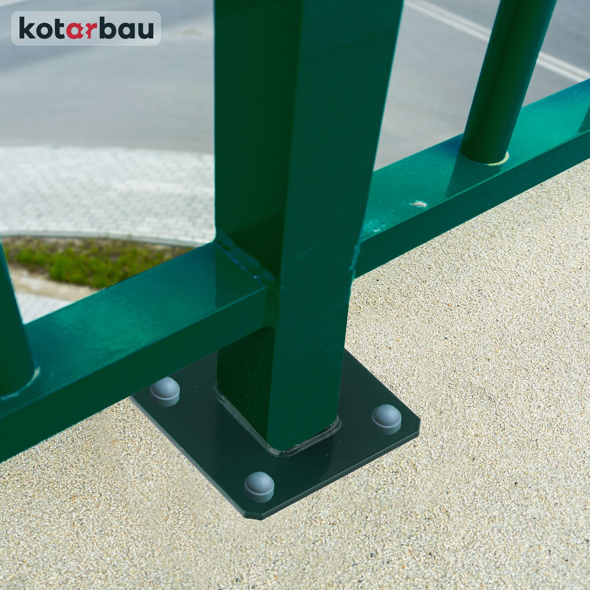 KOTARBAU® Set de 4 Unidades Soporte para Poste - Pie de Pilar - Atornillable - Acero Revestido - 60x40 mm - Verde - Anclaje para Poste - Resistente a la Intemperie