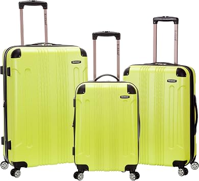 Rockland London Hardside Spinner Wheel Luggage, Lime, 3-Piece Set 20/24/28