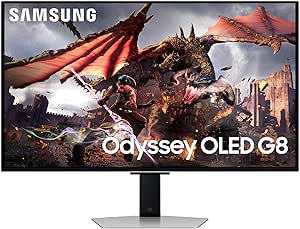 SAMSUNG 32-Inch Odyssey OLED G8 (G80SD) Series 4K UHD Smart Gaming Monitor, 240Hz 0.03ms, G-Sync Compatible, Glare-Free Display, Gaming Hub, Sleek Metal Design, 3 Year Warranty, LS32DG802SNXZA, 2024