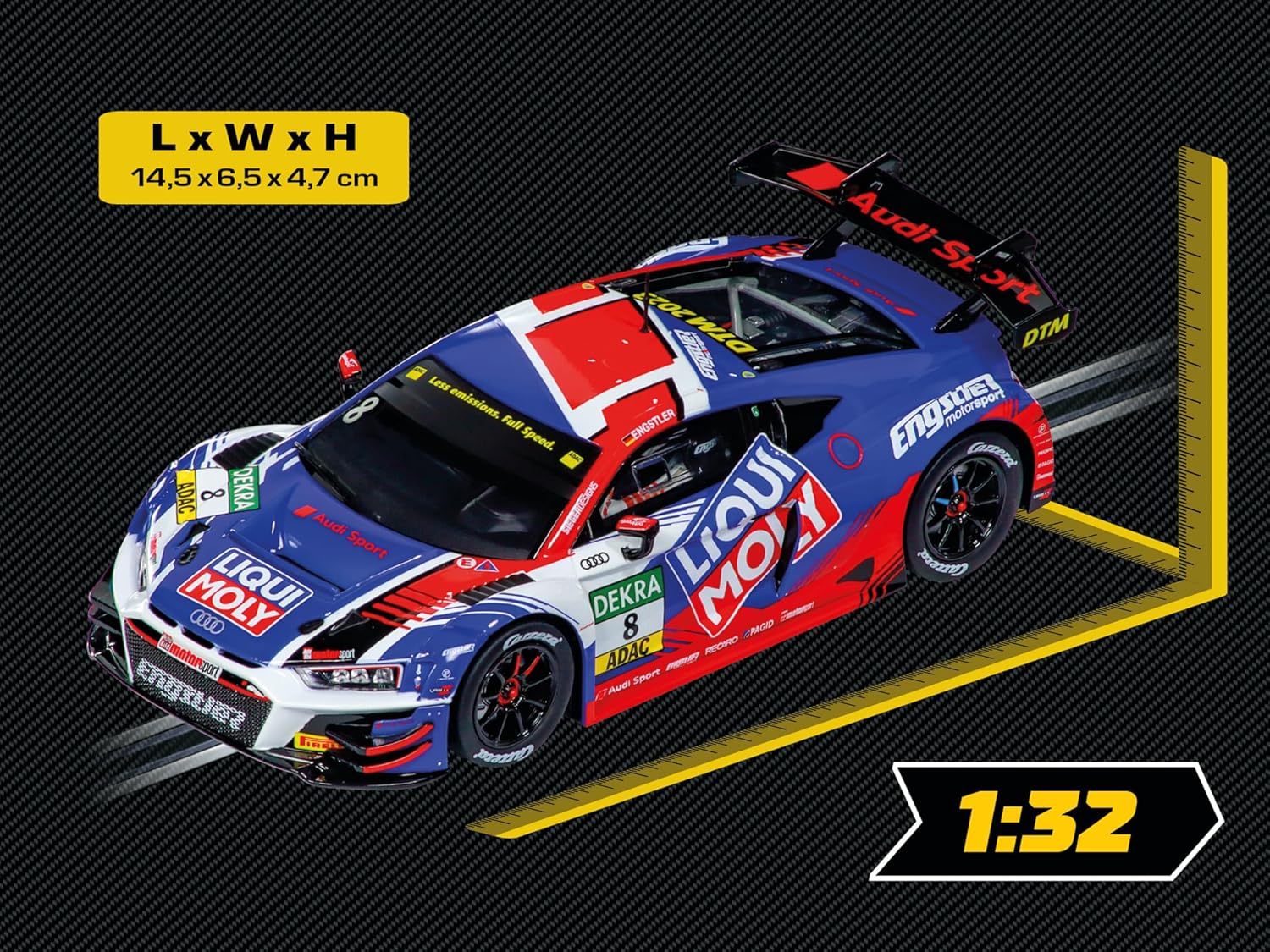 Carrera 27771 Audi R8 LMS GT3 evo II Engstler Motorsport, No.8, DTM 2023 1:32 Scale Evolution Analog Slot Car