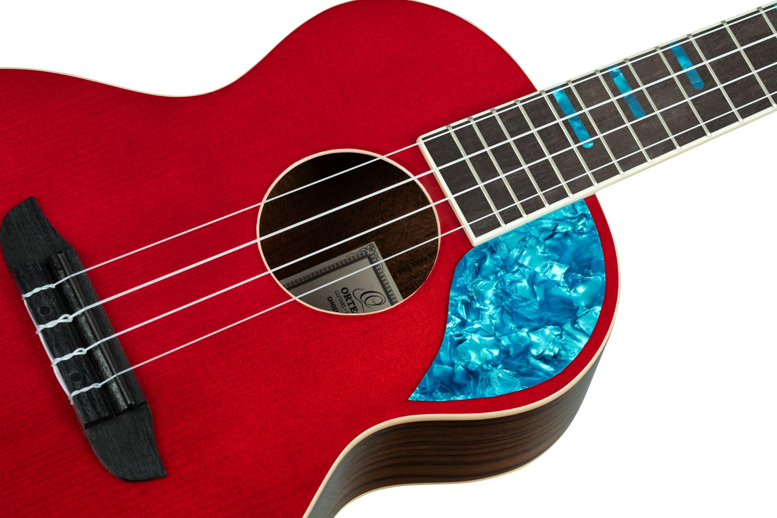Ortega Guitars Ukulele Tenore Acustico – Ghost Series – Gig Bag Inclusa – Abete Rosso, Red (RUGH-SRT)
