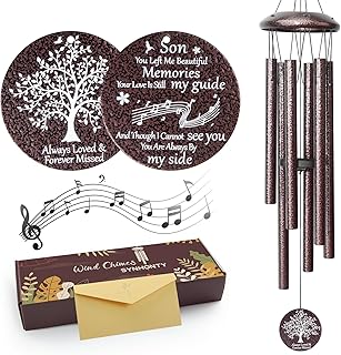 Memorial Gifts for Loss of Son, 25'' Memorial Wind Chimes for Loss of Son,
