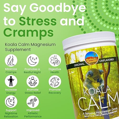 Miniatura 9 de Koala Calm, Suplemento de mezcla de bebida en polvo de citrato de magnesio de alta absorción promueve el alivio del estrés, el sueño y los músculos