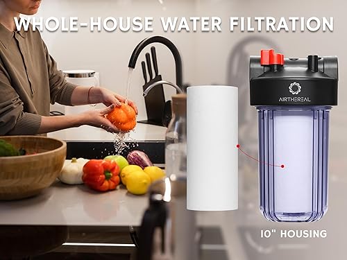 Miniatura 2 de Airthereal Carcasa para filtro de agua para toda la casa, cartucho de carbono de sedimentos de 10 x 4.5 pulgadas, carcasa universal, sistema de