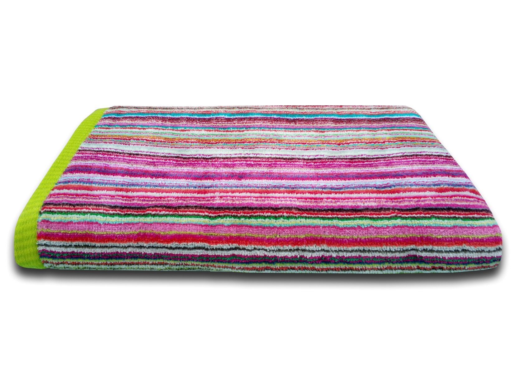 DIVINE OVERSEASPremium 100% Cotton/Soft/Highly Absorbent / (Pack of 1 Velour Bath Towel, Multi Color Stripes)