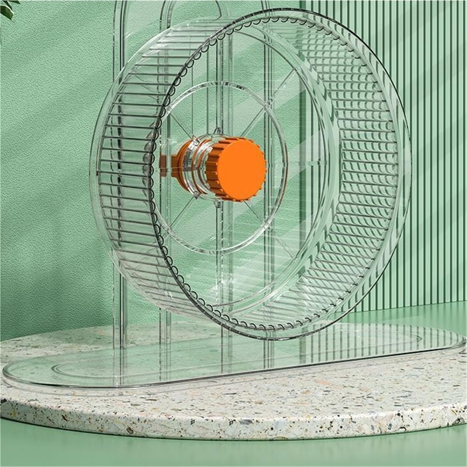 Soporte para hámster con ruedas extraíbles, lavables, altura ajustable, suministros para hámster, duraderos, fáciles de limpiar, artículos para mascotas (naranja, M)