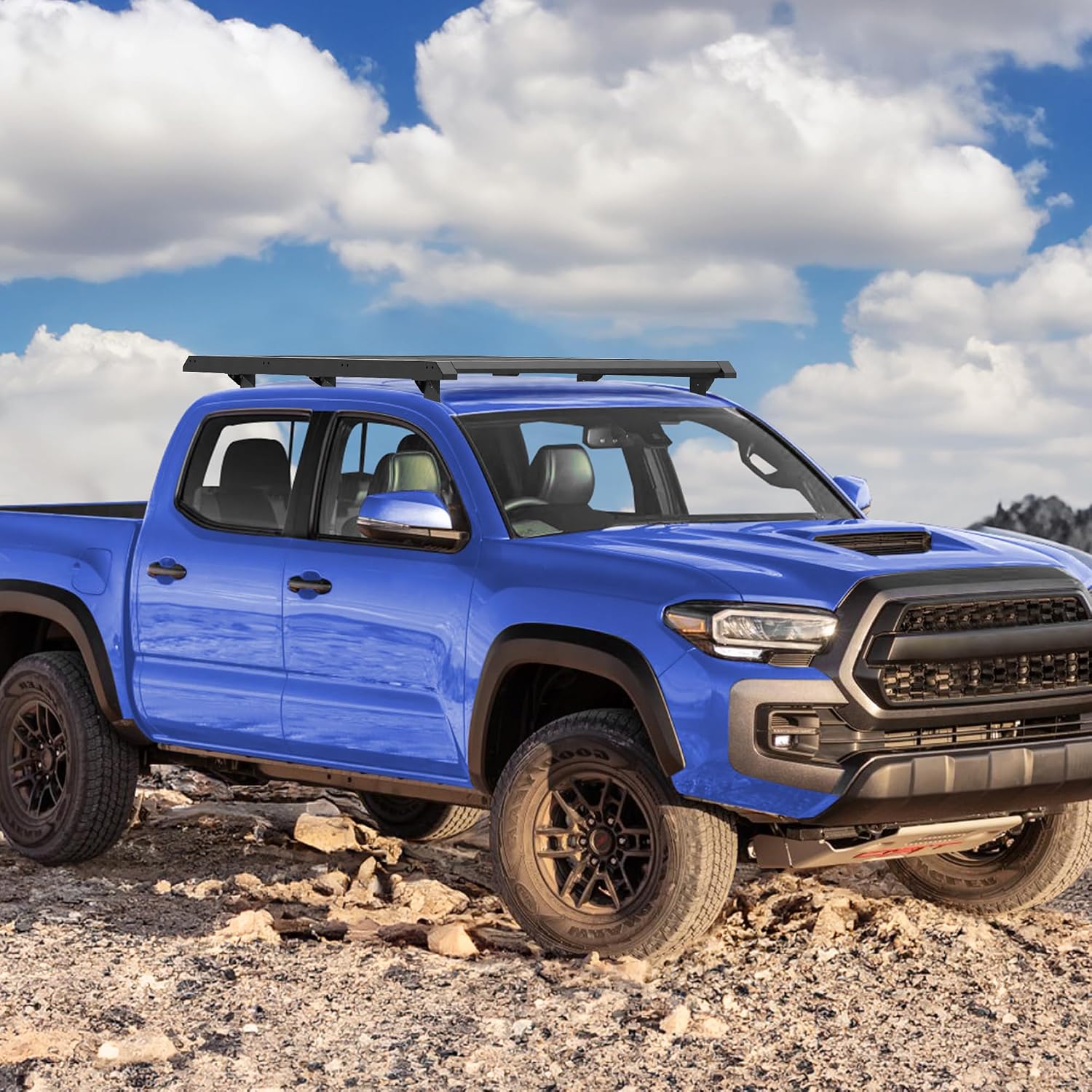 Roof Rack for 2005-2023 Toyota Tacoma Double Cab, Full Platform Roof Rack, Heavy Duty Steel Rooftop Cargo Rack, Bolt-On Installation, 300 LB Capacity