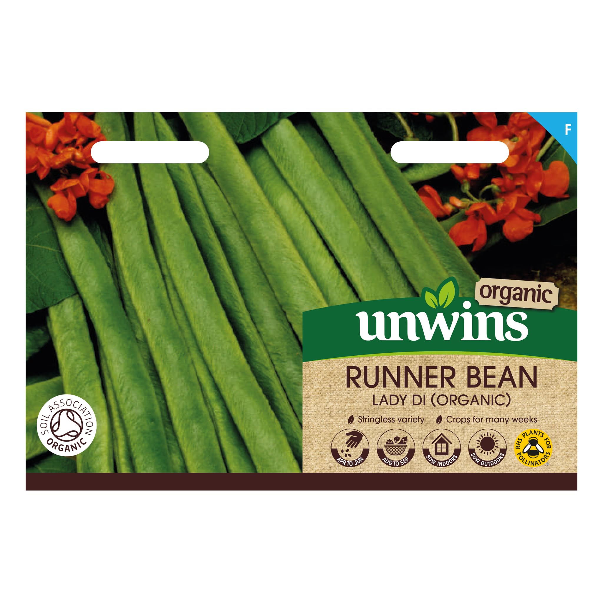 Unwins Runner Bean Lady Di Organic Seeds