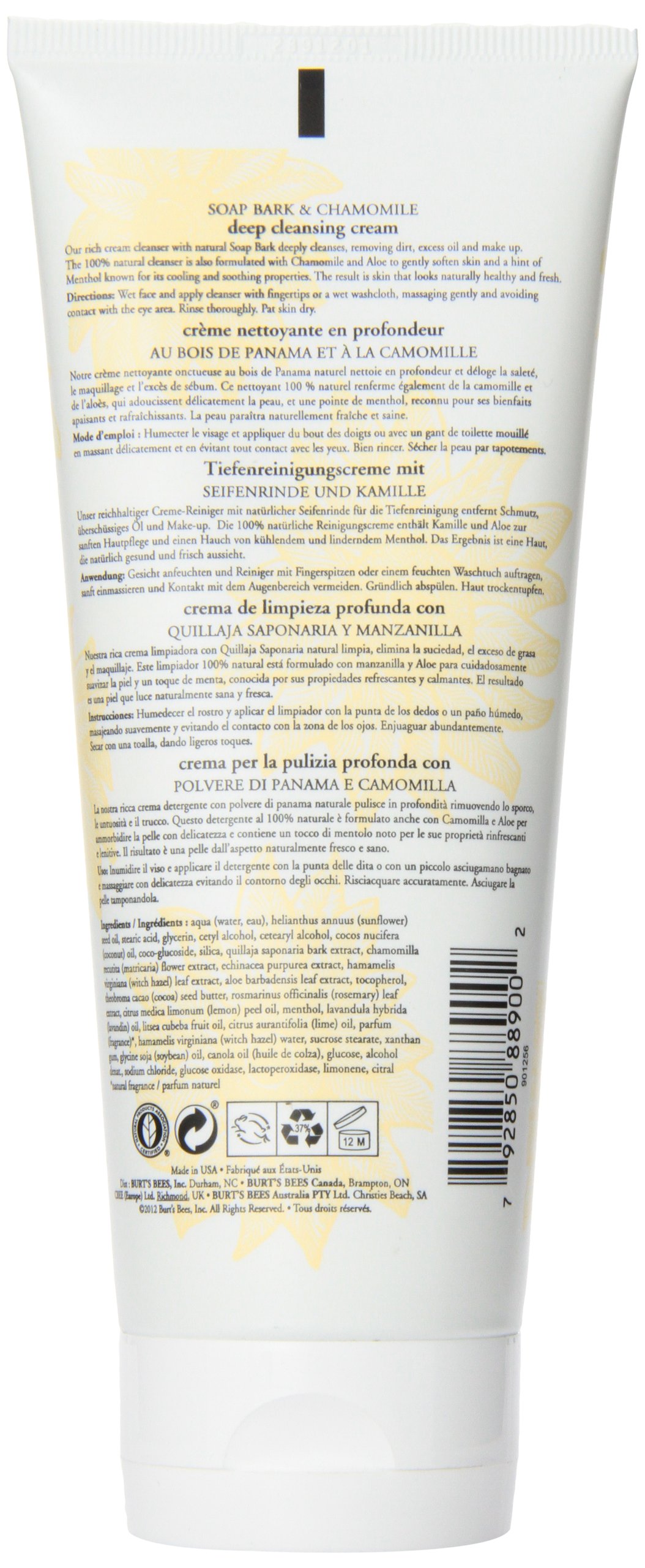 Burt's Bees Cremiger Gesichtsreiniger mit Seifenrinde und Kamille, 170 g