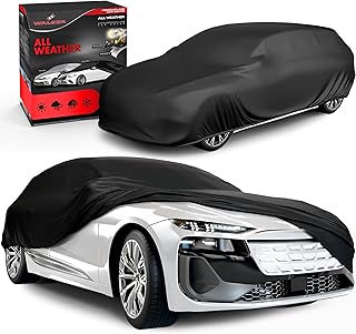 WALSER Bâche de Protection pour Voiture All Weather, 100% bâche Voiture imperméable, Housse Voiture imperméable, Bâche de Voiture Bâche Complet Taille 6 Combi Noir
