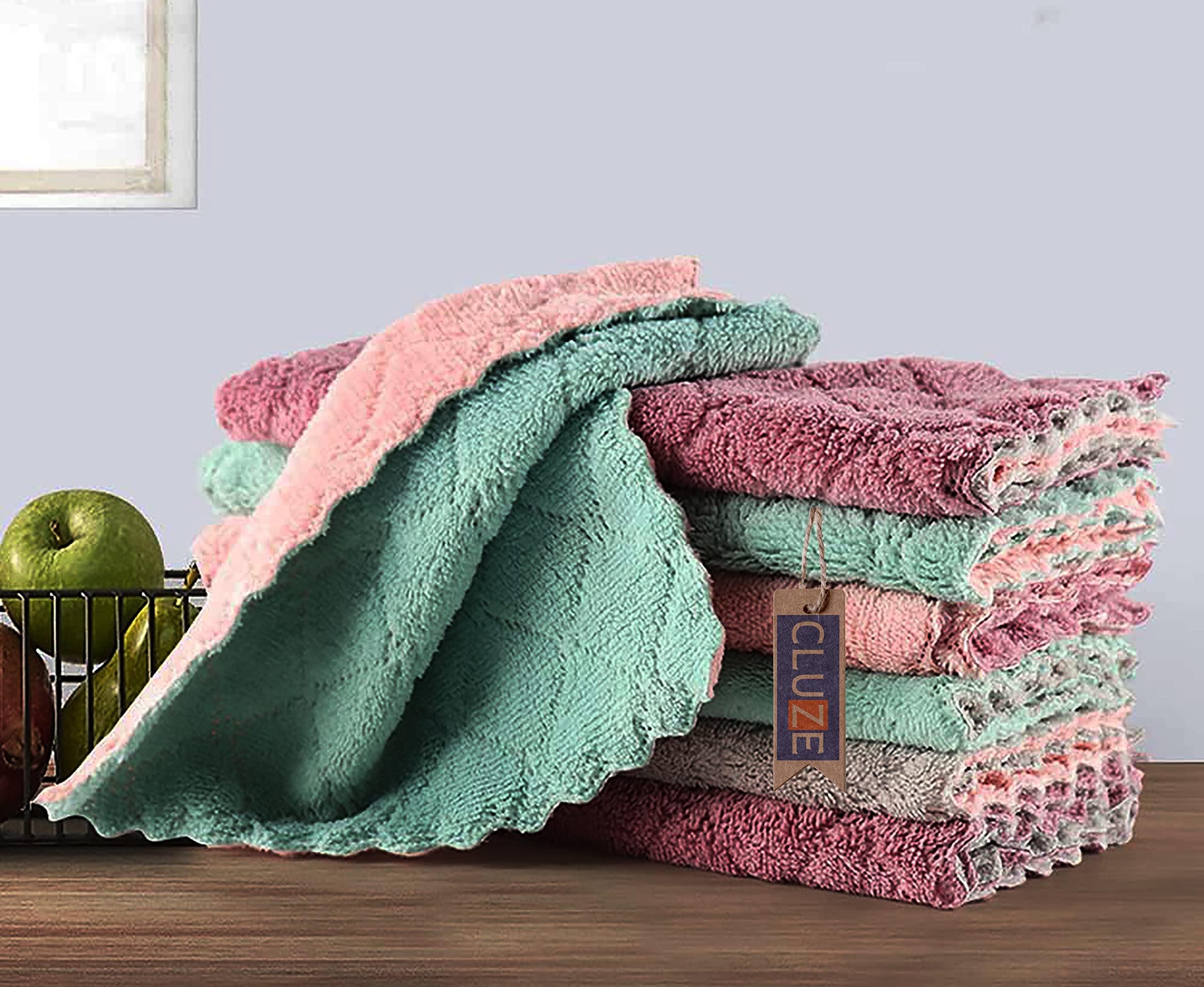 CLUZE Microfiber Cleaning Cloth, Kitchen Towels, Double-Sided Microfiber Towel Lint Free Highly Absorbent Multi-Purpose Dust and Dirty Cleaning Supplies for Kitchen Car Cleaning (B0BFB5WXDJ) Amazon Price History, Amazon Price Tracker
