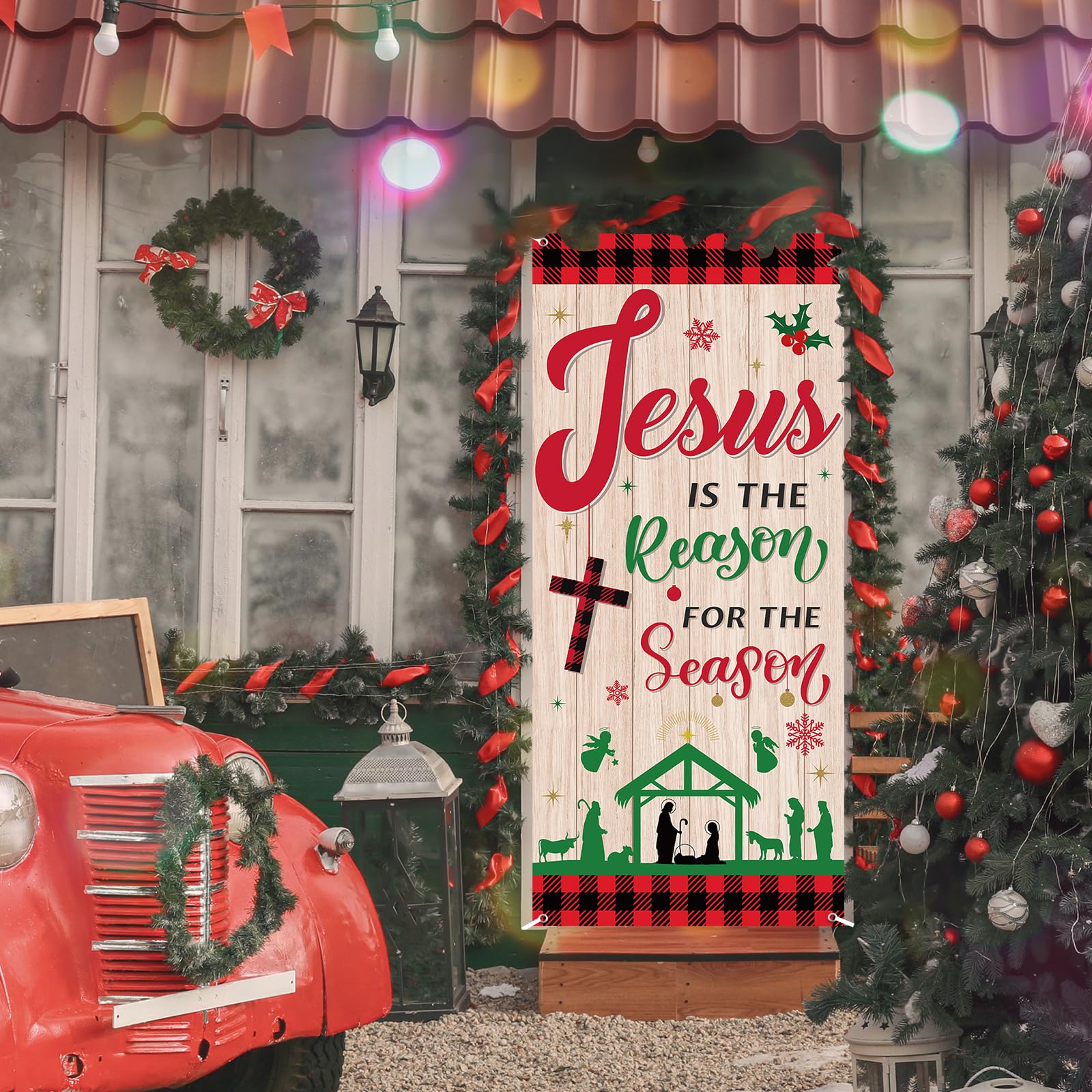 Christmas Nativity Door Banner - Jesus Is The Reason For The Season Holiday Door Decor - View #10