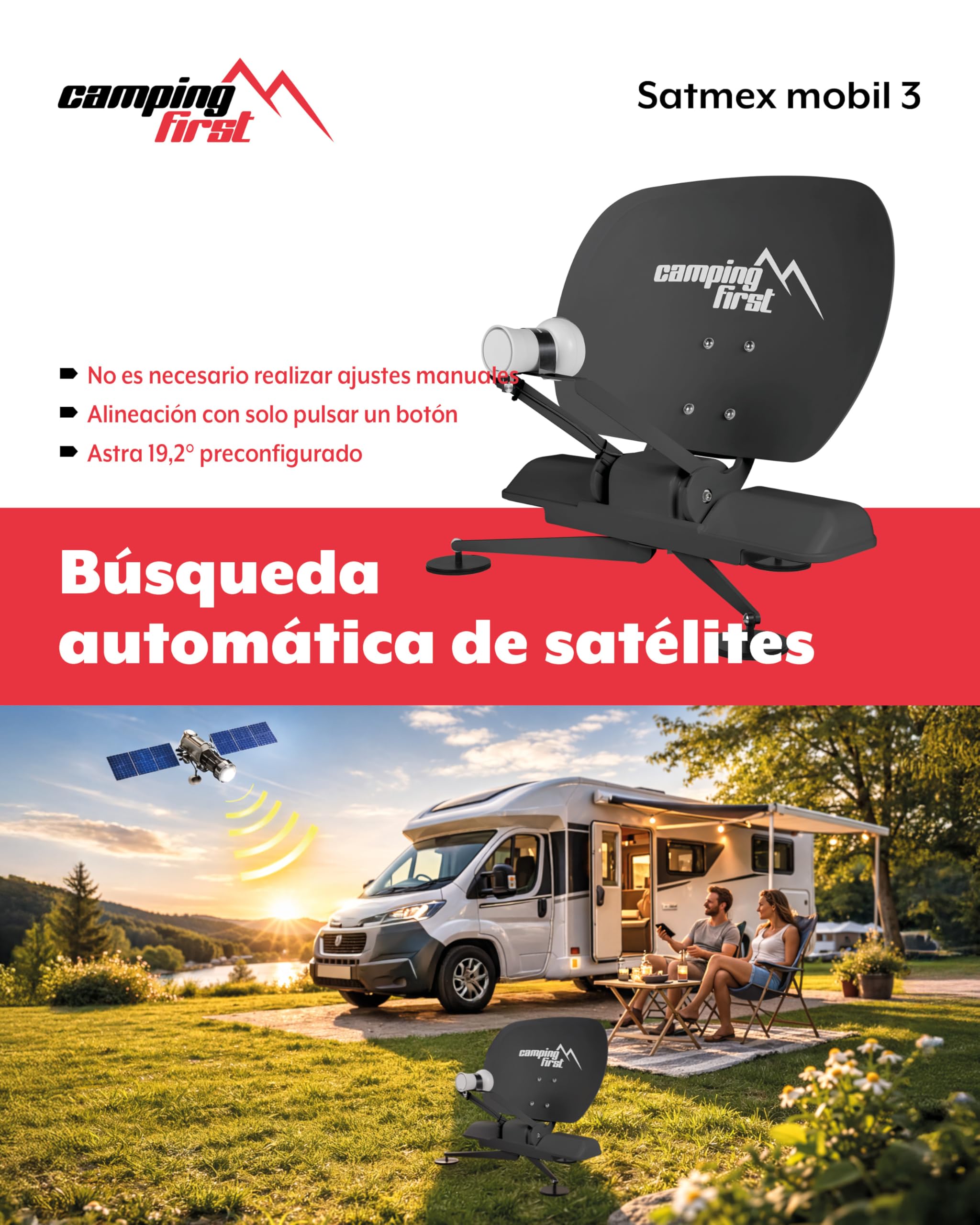 Satmex Mobil 3 – Antena satélite móvil automática – Antracita