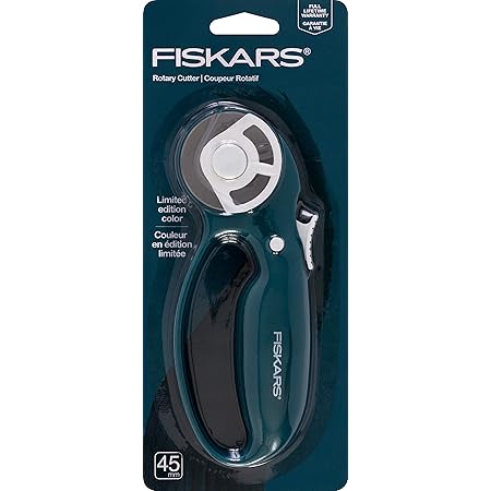 Fiskars Classic Loop Handle Pnk Rotary Cutter 45mm, White/Blue