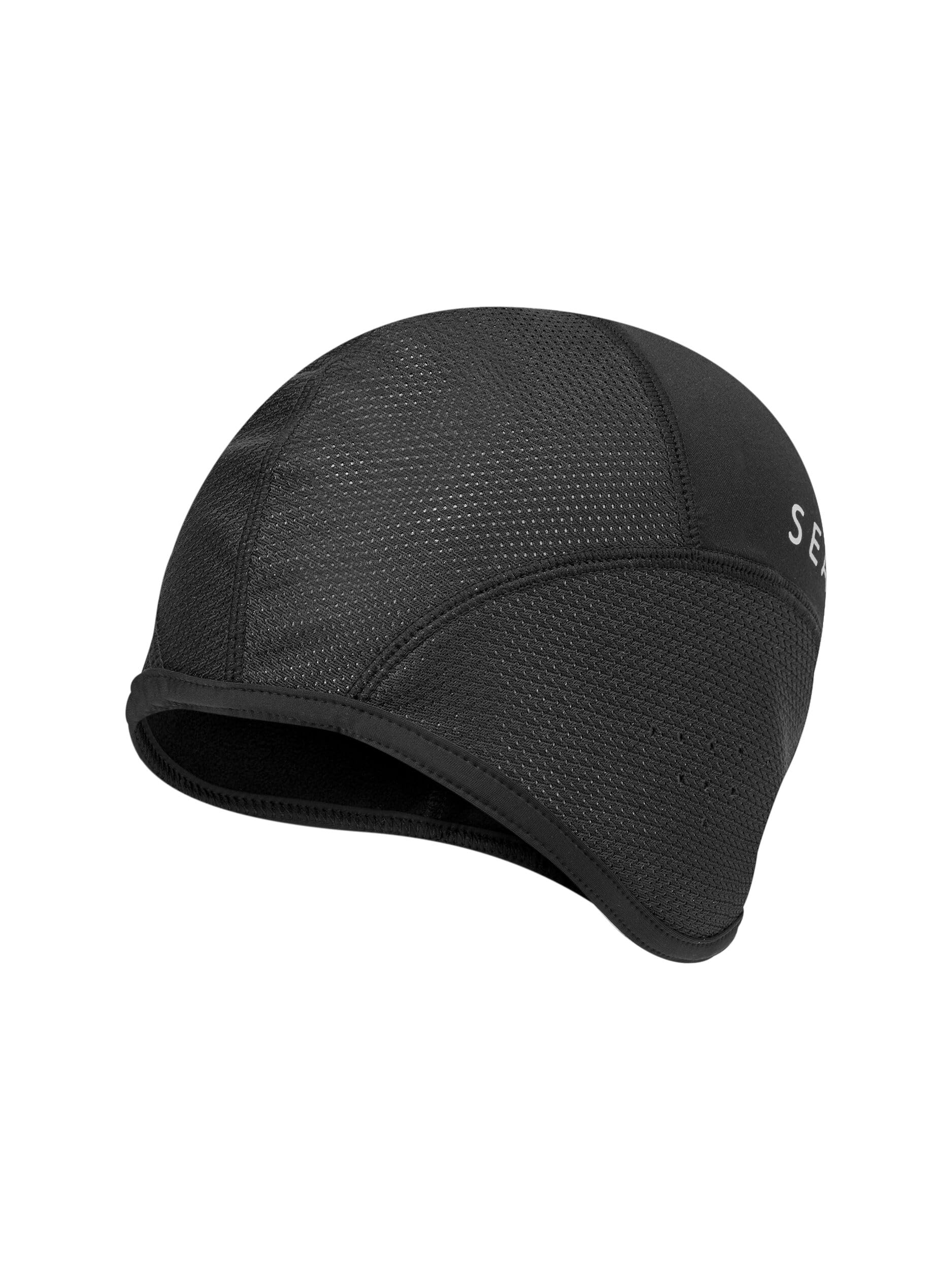 SEALSKINZ | Wacton| Windproof All Weather Skull Cap | Cycling Accessory | UV & Wind Protection Black